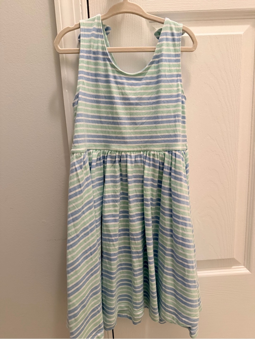 Ruffle Butts Sleeveless Striped Dress - Blue & Mint